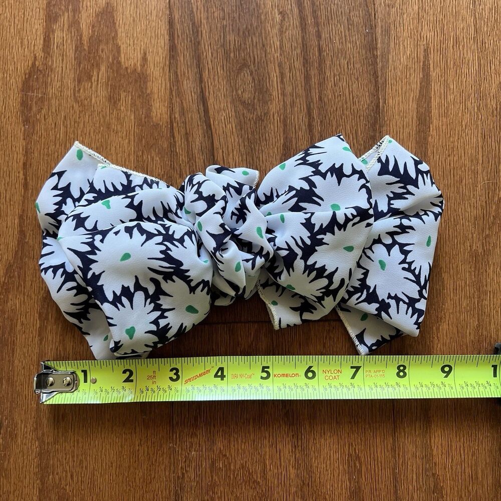 Vintage 80s 90s Hair Bow Lot 3 Ruffled Big Barrettes Preppy Cottagecore Floral - Picture 9 of 10
